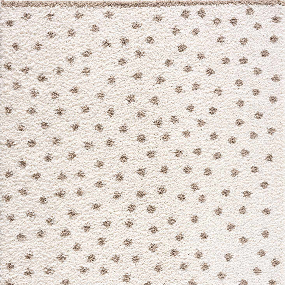 Chaia Dotted Cream & Brown Plush Rug