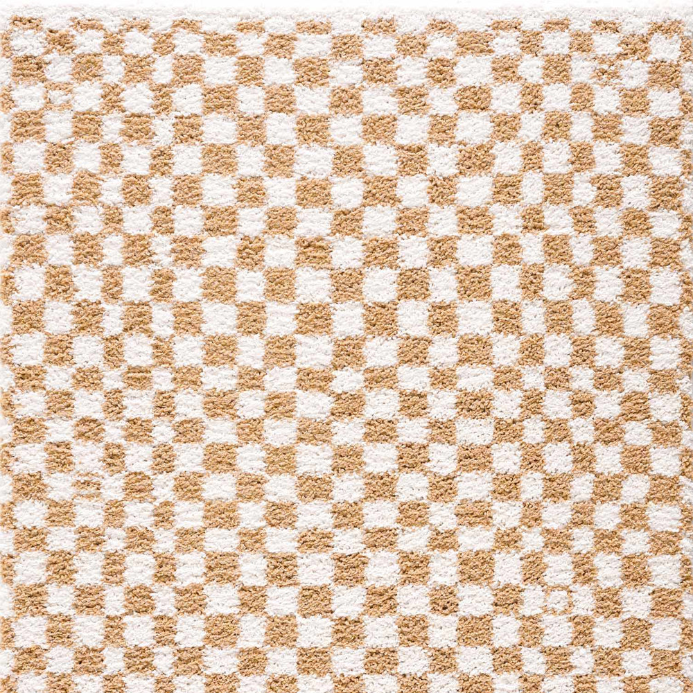 Kieu Mustard & Ivory Checkered Area Rug