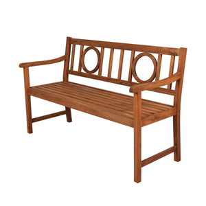 Apollo 3-seat circle-back support acacia wood outdoor garden patio bench