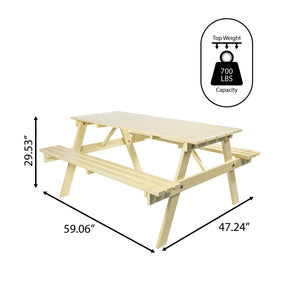 Shoreham Modern Classic Wood Picnic Table & Benches with Umbrella Hole