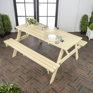 Shoreham Modern Classic Wood Picnic Table & Benches with Umbrella Hole