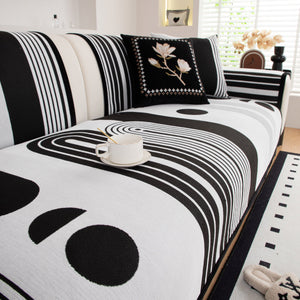 Modern Geometric Sofa Cover - Thick Woven, Pet Friendly, Stylish Couch Protector