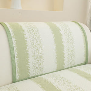 Striped Non-Slip Cooling Couch Cover, Summer Couch Pads for Seat Back Armrest