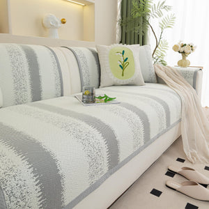 Striped Non-Slip Cooling Couch Cover, Summer Couch Pads for Seat Back Armrest