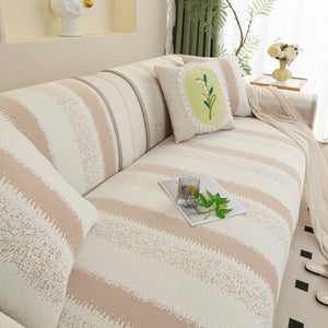Striped Non-Slip Cooling Couch Cover, Summer Couch Pads for Seat Back Armrest