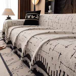 Chenille Sofa Cover Throw Blanket Woven Textured Decorative Furniture Slipcover