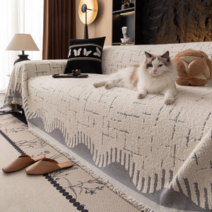 Chenille Sofa Cover Throw Blanket Woven Textured Decorative Furniture Slipcover
