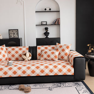 Non-Slip Chenille Sofa Slipcover Modern Geometric Sofa Protector Fits Most Sofas