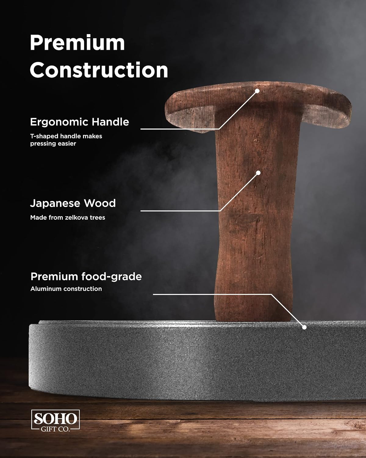 Grilling Gift for Dad, Non-Stick Hamburger Press Patty Maker, Aluminum BBQ Burger Mold “Dad Grill Boss” for Fathers Day/Birthday Boxed