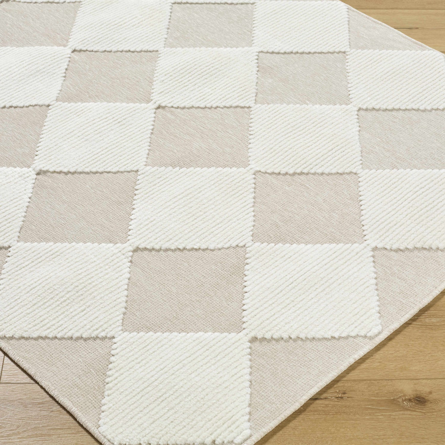 Bosley Beige Washable Area Rug