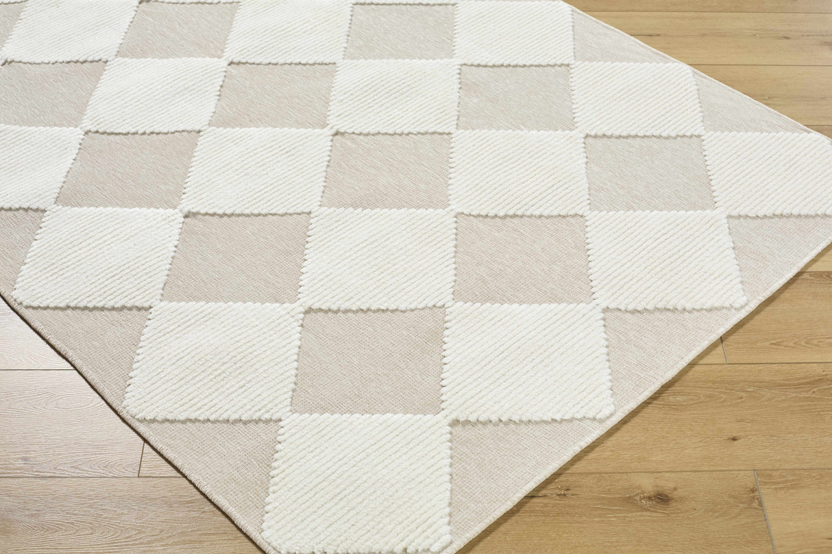 Bosley Beige Washable Area Rug