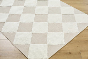 Bosley Beige Washable Area Rug