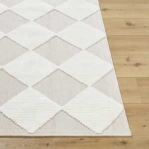 Bosley Beige Washable Area Rug