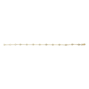 14K Gold 1/2 Cttw Bezel Set Lab Grown Diamond Station Bracelet