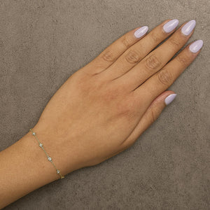 14K Gold 1/2 Cttw Bezel Set Lab Grown Diamond Station Bracelet
