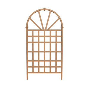 77-inch Outdoor Light Brown Vinyl Lattice Garden Trellis with Arched Top