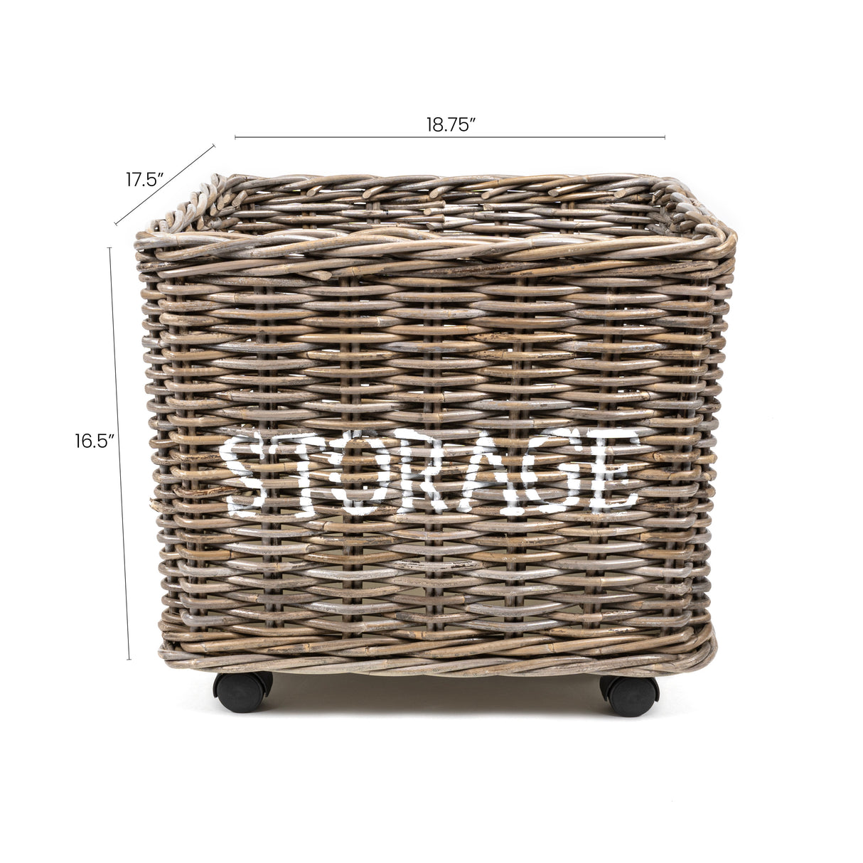 Yael TORAGE" Rattan Basket with Wheels and Handles