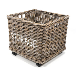 Yael TORAGE" Rattan Basket with Wheels and Handles
