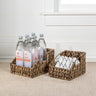 Havanah Southwestern Handwoven Hyacinth Slanted Pantry Baskets with Handles (Set of 2)