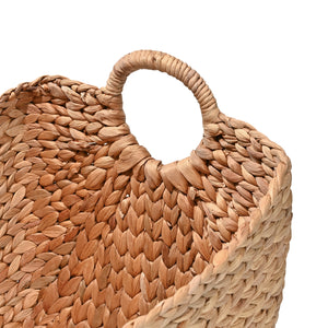 Nellie Farmhouse Classic Handwoven Hyacinth Storage Boat Baskets with Handles (Set of 3)