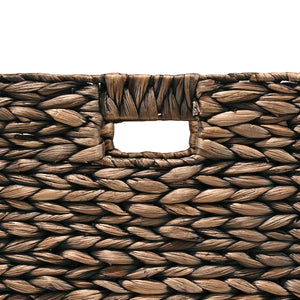 Bryce Classic Farmhouse Handwoven Hyacinth Collapsible Storage Cube Baskets with Handles (Set of 5)