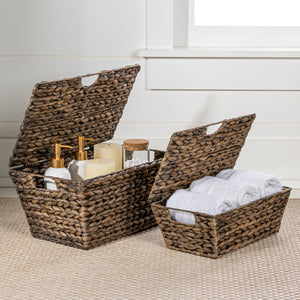 Wilder-Classic-Farmhouse-Woven-Hyacinth-Rectangular-Storage-Baskets-with-Lids-and-Handles-(Set-of-2)-Decorative-Baskets-&-Storage