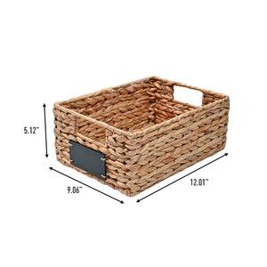 Lane Classic Farmhouse Handwoven Hyacinth Pantry Baskets with Chalkboard Labels and Handles (Set of 4)