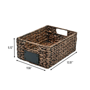 Lane Classic Farmhouse Handwoven Hyacinth Pantry Baskets with Chalkboard Labels and Handles (Set of 4)