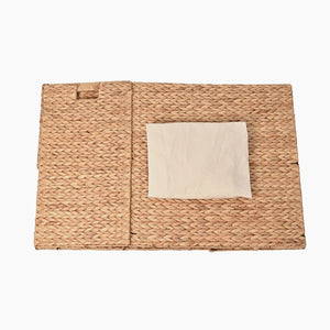 Sawyer Classic Farmhouse Handwoven Hyacinth 2-Section Collapsible Laundry Hamper with Washable Liner