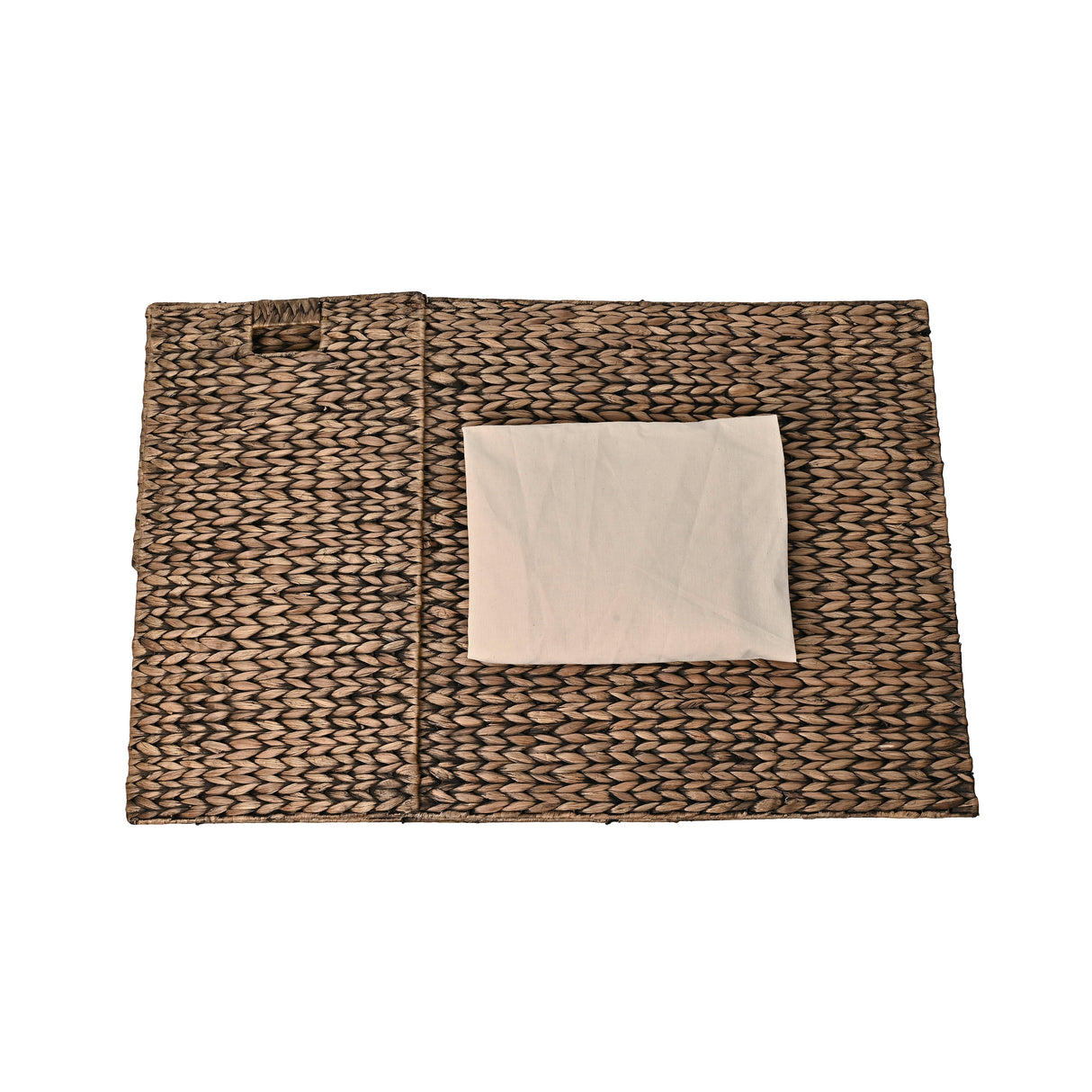 Sawyer Classic Farmhouse Handwoven Hyacinth 2-Section Collapsible Laundry Hamper with Washable Liner