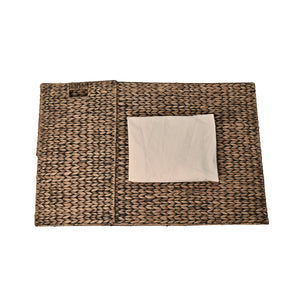 Sawyer Classic Farmhouse Handwoven Hyacinth 2-Section Collapsible Laundry Hamper with Washable Liner