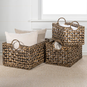 Quinn-Bohemian-Cottage-Woven-Hyacinth-Rectangular-Storage-Baskets-with-Handles-(Set-of-3)-Decorative-Baskets-&-Storage