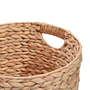 Avery Bohemian Cottage Handwoven Hyacinth Cylinder Nesting Baskets with Handles (Set of 3)