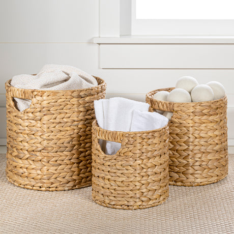 Avery-Bohemian-Cottage-Handwoven-Hyacinth-Cylinder-Nesting-Baskets-with-Handles-(Set-of-3)-Decorative-Baskets-&-Storage