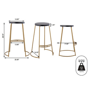 Hula Modern Designer Iron Curved Backless Bar Stool