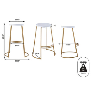 Hula Modern Designer Iron Curved Backless Bar Stool