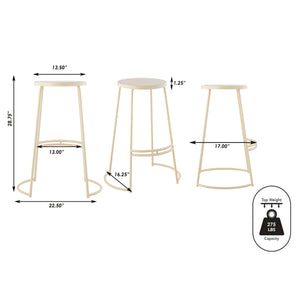 Hula Modern Designer Iron Curved Backless Bar Stool