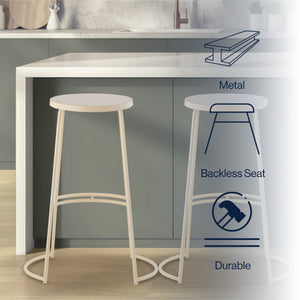 Hula Modern Designer Iron Curved Backless Bar Stool