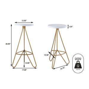 Trinity Modern Industiral Iron Tripod Backless Bar Stool