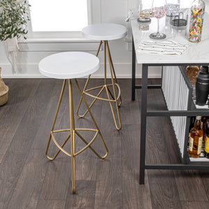 Trinity Modern Industiral Iron Tripod Backless Bar Stool