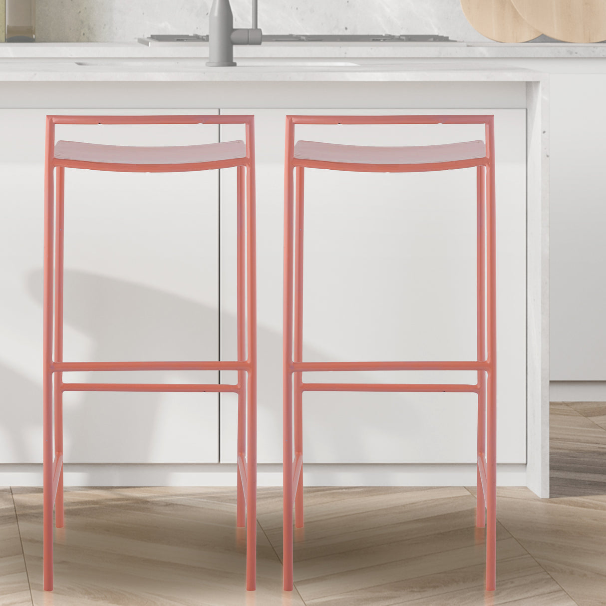 Svelte-Coastal-Contemporary-Iron-Saddle-Seat-Low-Back-Bar-Stool-with-Foot-Rest-Table-&-Bar-Stools