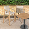 Porto Modern Coastal Tub Roped Acacia Wood Outdoor Bar Stool with Cushions and Armrests