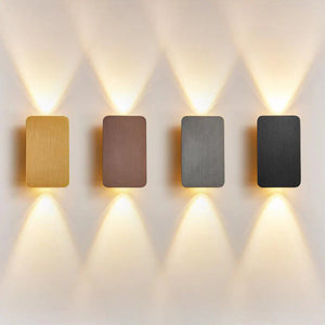 Nordic Minimalist Glass Rectangular LED Wall Sconce Light 2-light
