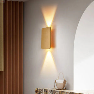 Nordic Minimalist Glass Rectangular LED Wall Sconce Light 2-light