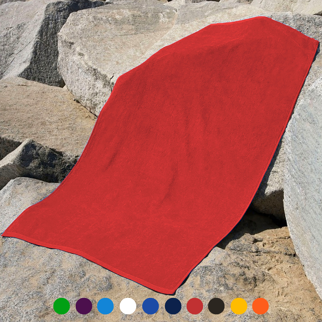Jewel Collection Beach Towel: 100% Cotton Velour (0.83lb)