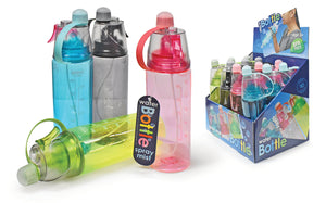 2-Pack Hydration Water Bottle with Spray Mist 600ML