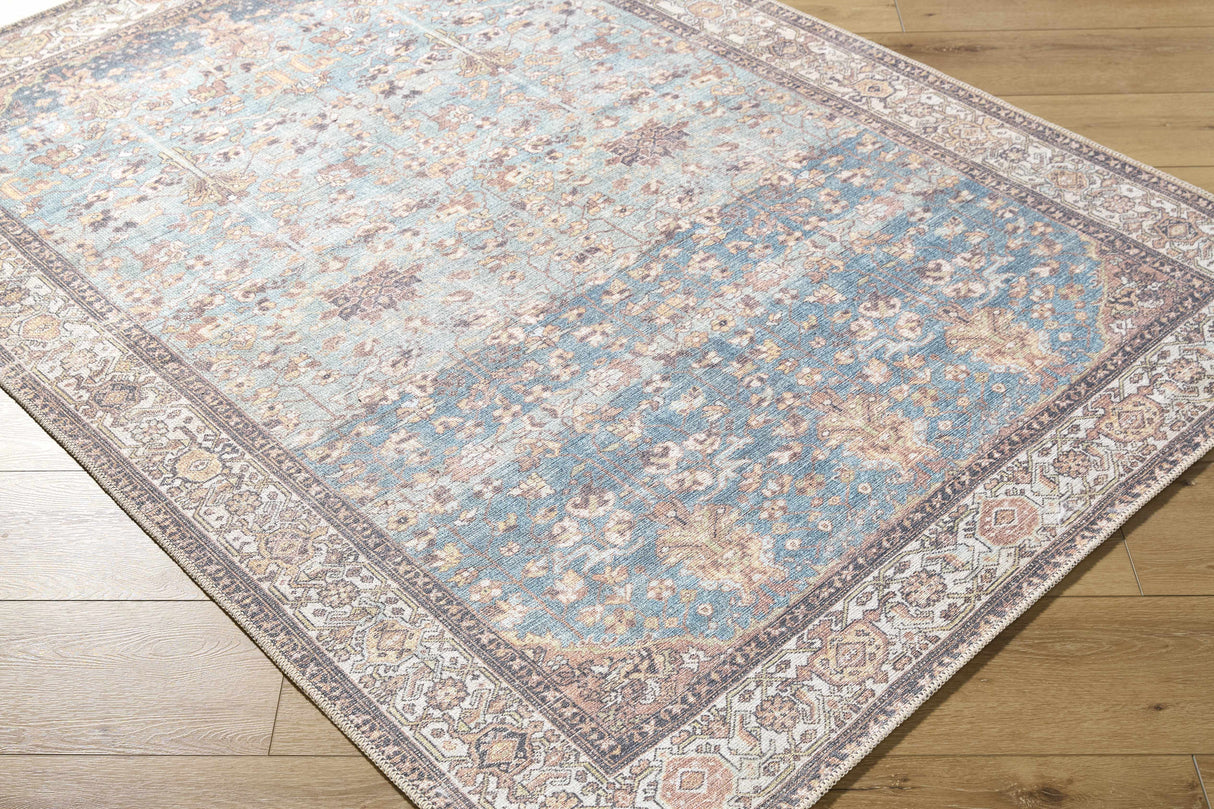 Bahram Vintage Flat Pile Washable Rug