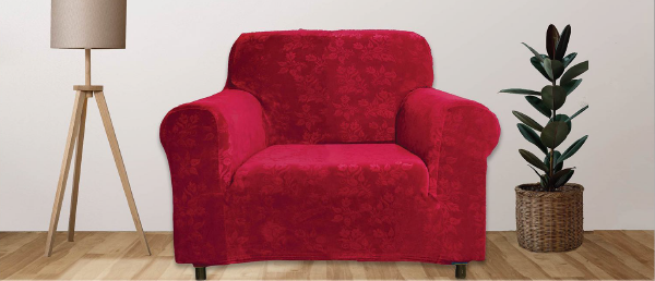 Floral Pattern Velvet Stretch Slipcover