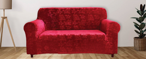 Floral Pattern Velvet Stretch Slipcover