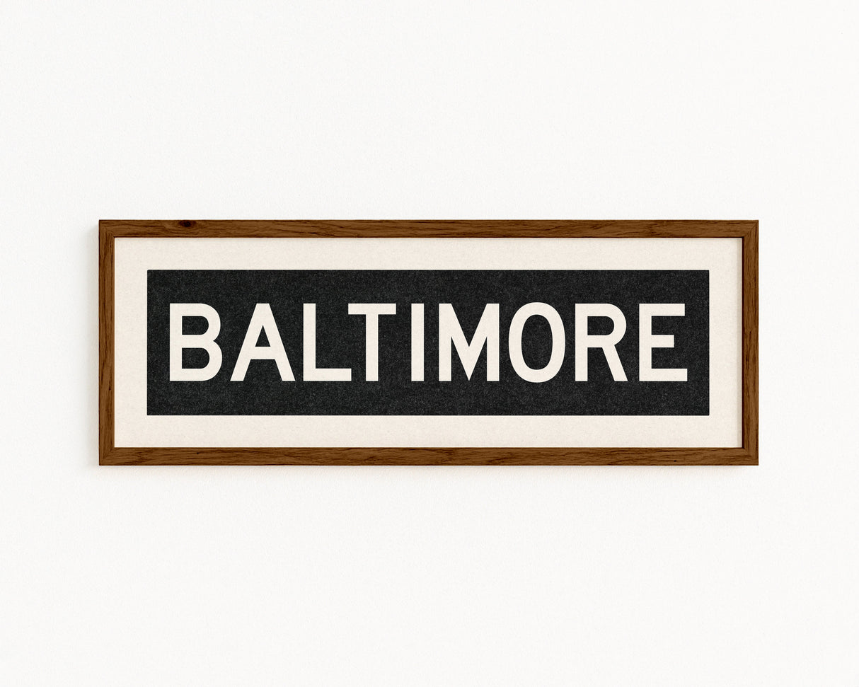 Framed Baltimore Maryland Bus Scroll